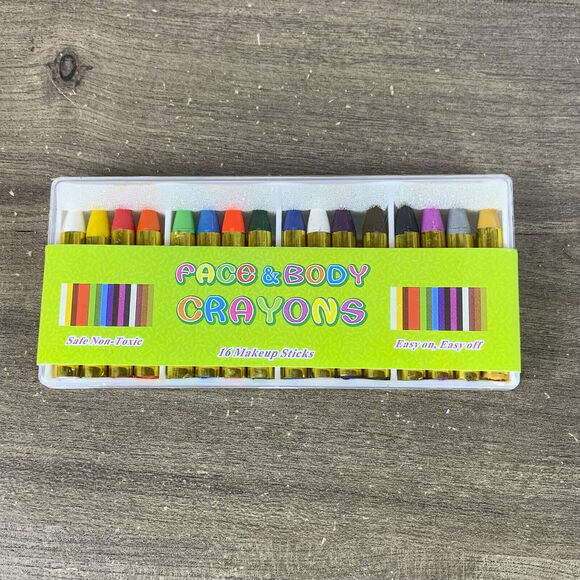 Face and Body Crayons 16 Colors Paint Sticks Washable Non Toxic Costume Makeup - Picture 7 of 12